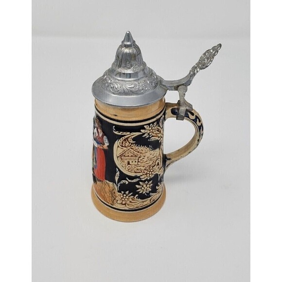 VINTAGE MARZI AND REMY POTTERY LIDDED BEER STEIN 1905 GERMANY - Picture 3 of 12